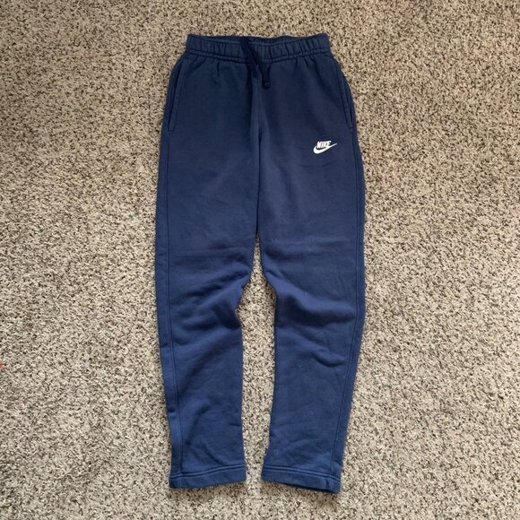 Nike Navy Blue Jogger Pants With Drawstring Waist & Pockets Size XS - Picture 1 of 6